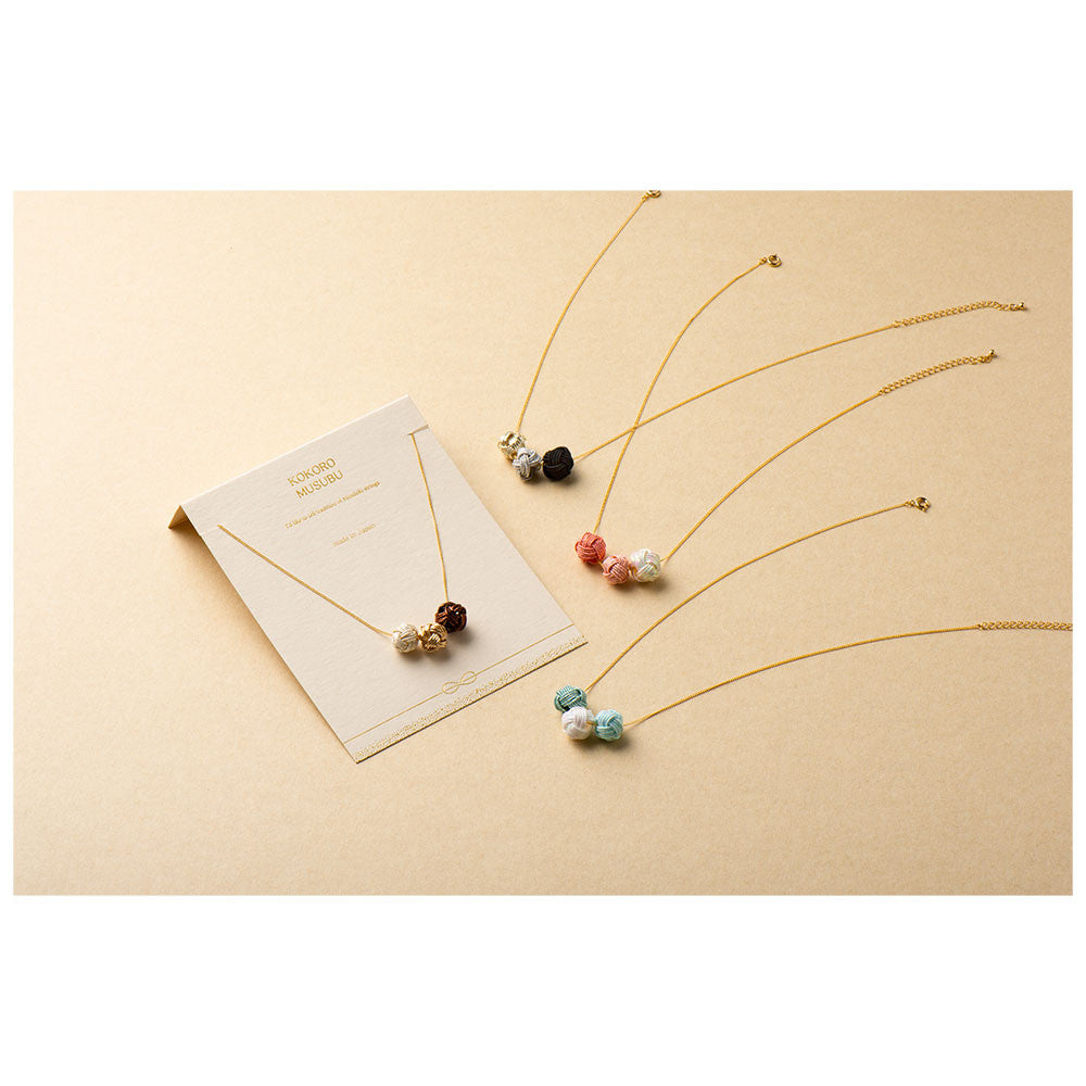 Necklace - Mizuhiki - Tamamusubi - Tokishiro Color