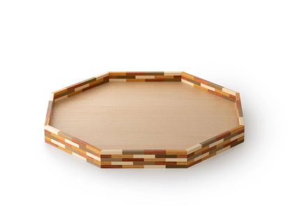 Marquetry-Edged Octagonal Tray