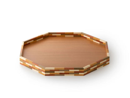 Marquetry-Edged Octagonal Tray