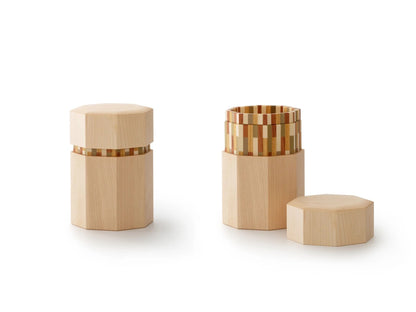 Marquetry-Core Octagonal Tea Caddy