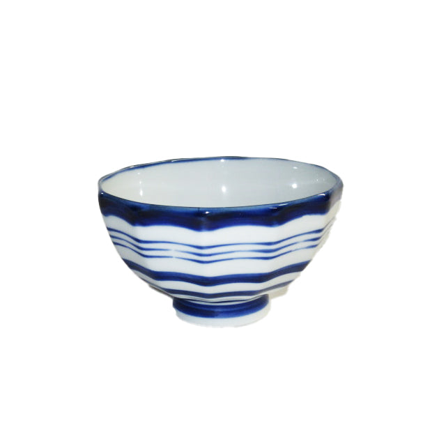 Thick Horse Stripe Rice Bowl - Large / 太駒筋飯碗